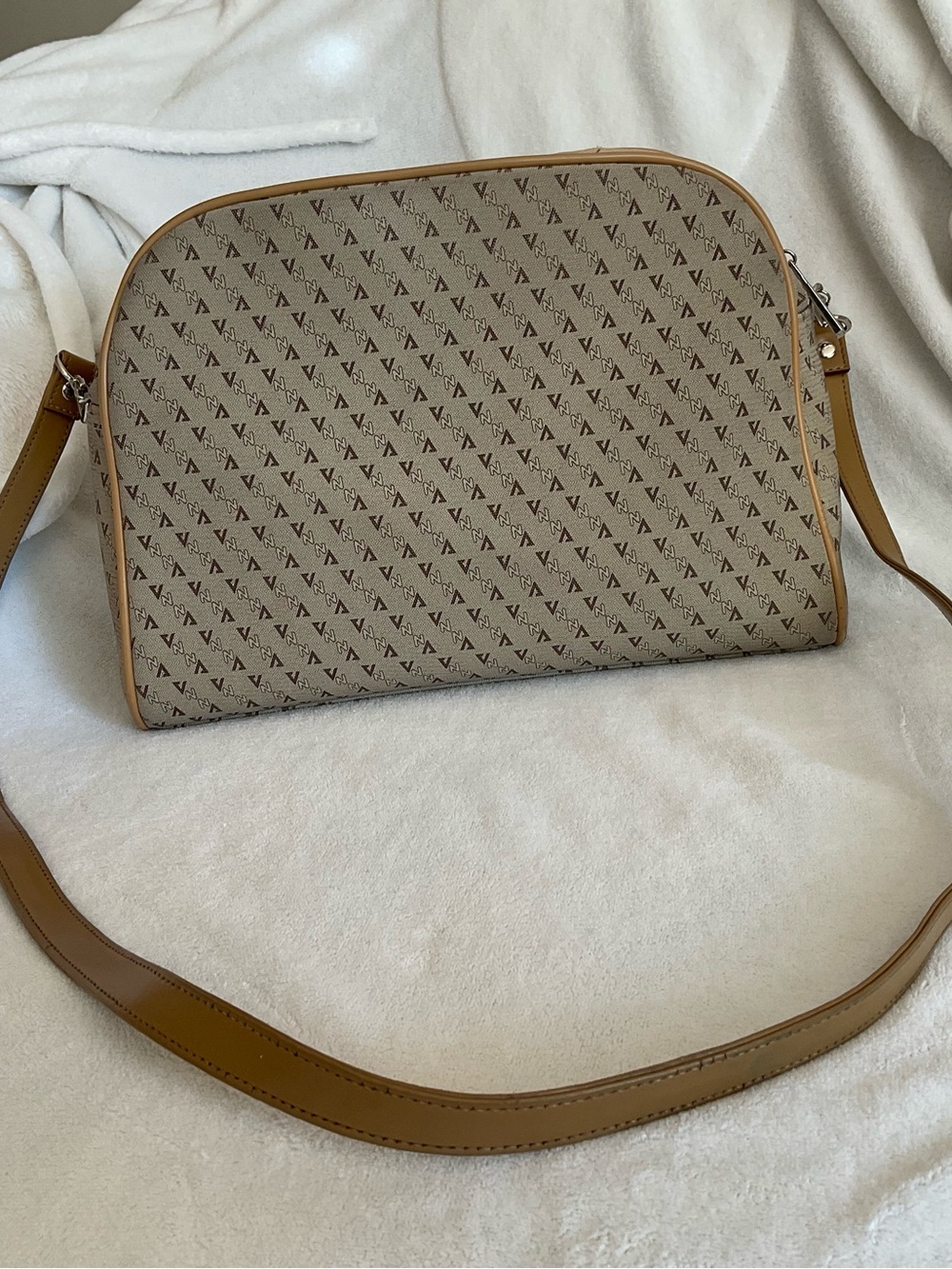 Monogram Canvas shoulder bag in Beige and Brown